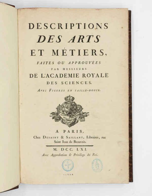 <span class="artist-name-product">[BEDOS DE CELLES - DUHAMEL DU MONCEAU - JARS - REAUMUR, etc.] </span> DESCRIPTION DES ARTS ET METIERS. Fait ou approuvés par MM. de l'Académie des Sciences. – Image 2