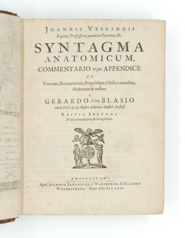 <span class="artist-name-product">VESLING  Johannes</span> Syntagma anatomicum, commentario atque appendice. Editio secunda. - Image 2