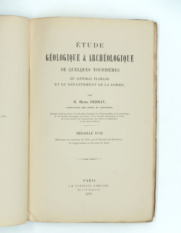 <span class="artist-name-product">DEBRAY  Henri</span> Étude géologique & archéologique de quelques tourbières du littoral flamand et du département de la Somme. – Image 3