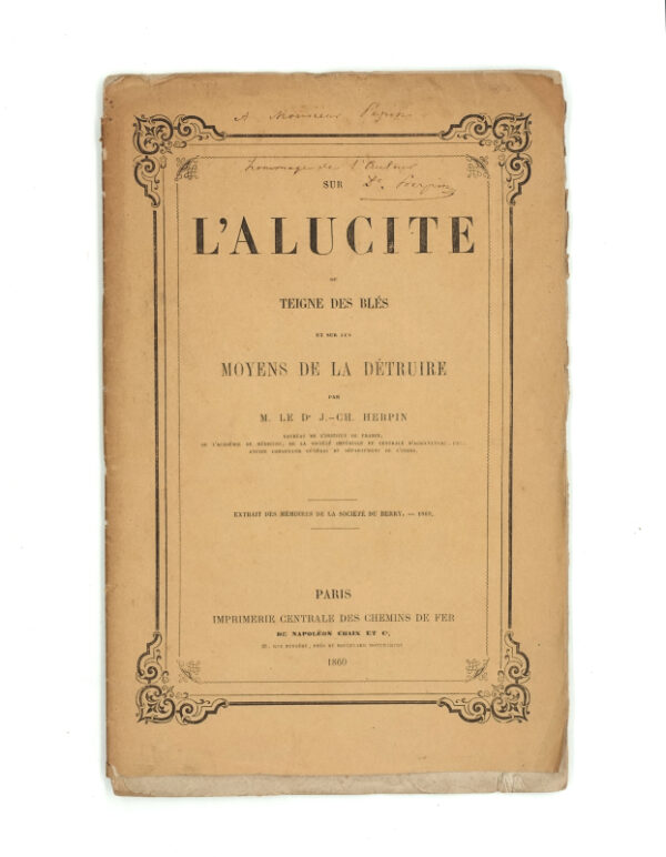 <span class="artist-name-product">HERPIN  Jean-Charles</span> Sur l'Alucite ou Teigne des blés et sur les moyens de la détruire.