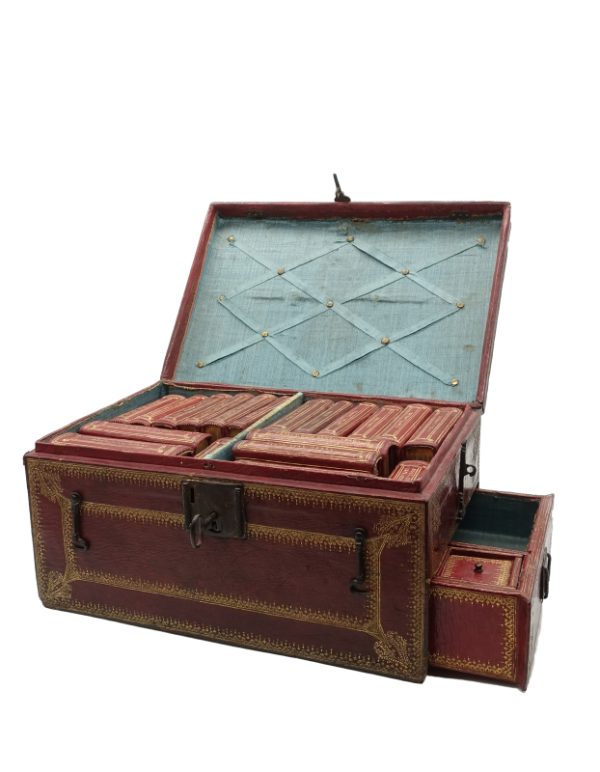 <span class="artist-name-product">[TRAVEL LIBRARY-MINIATURE BOOKS] </span> Collection of 19 miniature books preserved in their contemporary travel case.