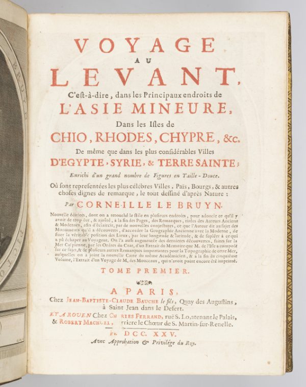 <span class="artist-name-product">LE BRUN </span> Voyage au Levant, c’est à dire dans les principaux endroits de l’Asie Mineure, dans les Isles de Chio, de Rhodes, de Chypre etc... De même que dans les plus considérables villes d’Egypte, de Syrie et de la Terre Sainte [...] enrichis d’un grand nombre de figures en taille-douce… - Image 2